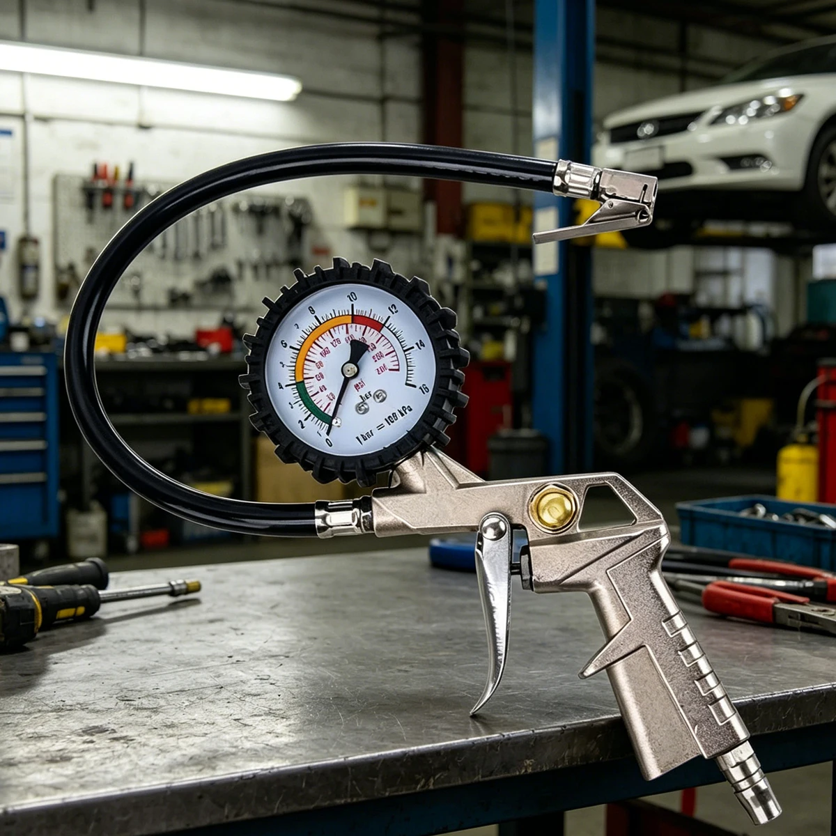Car Accessories Job - Alat Pompa Ban Mobil Pengukur Tekanan